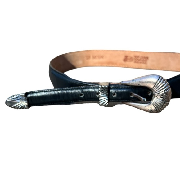 🌻Justin Top Grain Cowhide Black Leather Belt Size 28 - Picture 2 of 11